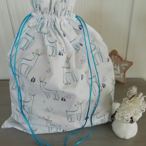 Sac cadeau de noël taille 3,  pochon emballage