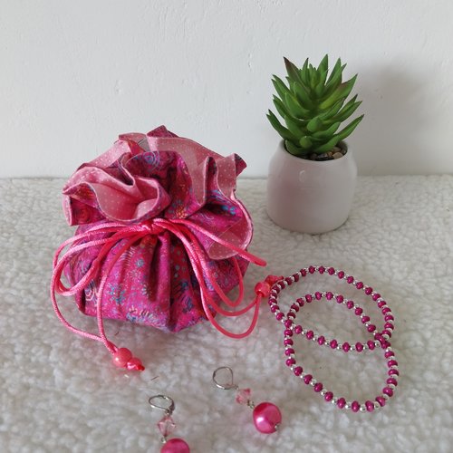 Bourse à bijoux en tissus, pochette à bijoux
