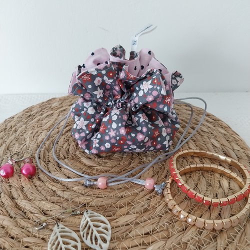 Bourse à bijoux en tissus, pochette à bijoux