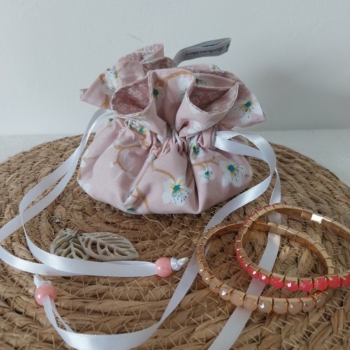 Bourse à bijoux en tissus, pochette à bijoux