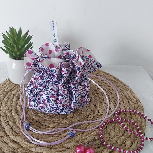 Bourse à bijoux en tissus, pochette à bijoux