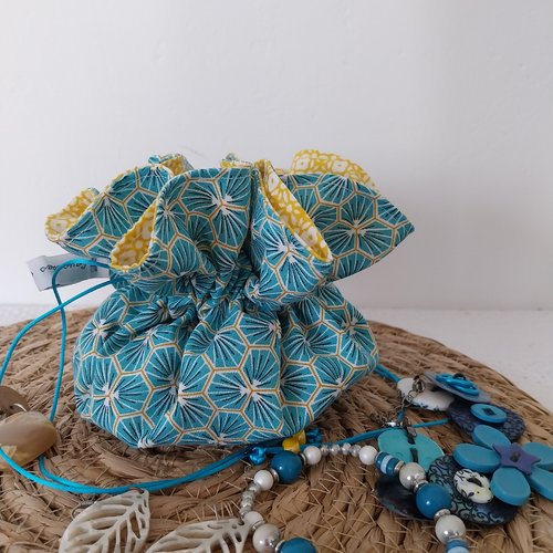 Bourse à bijoux en tissus, pochette à bijoux