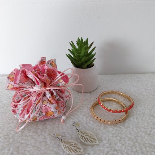 Bourse à bijoux en tissus, pochette à bijoux