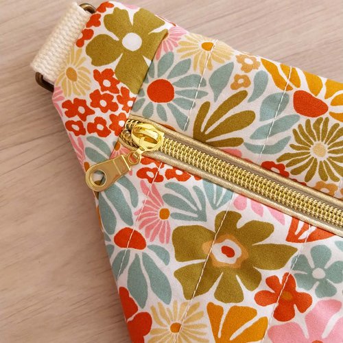 Sac banane adulte - jardin fleuris rétro