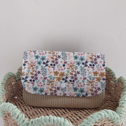 Pochette double poche - fleuris