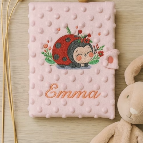 Protège carnet de santé personnalisé – motif coccinelle