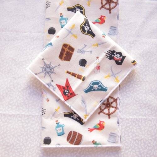 Lot de 2 mouchoirs motifs jack le pirate