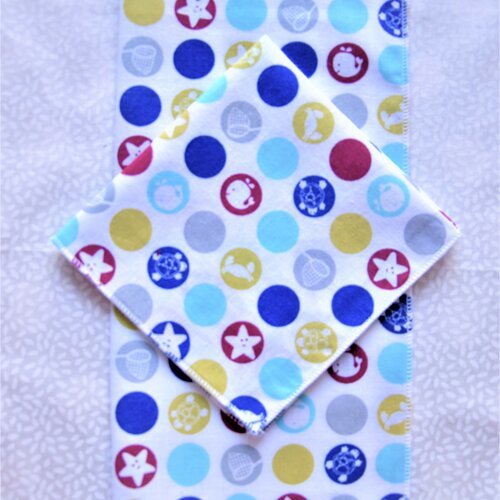 Lot de 2 mouchoirs motifs marins