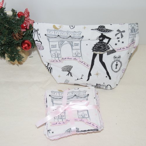 Lingettes démaquillantes avec panière assortie