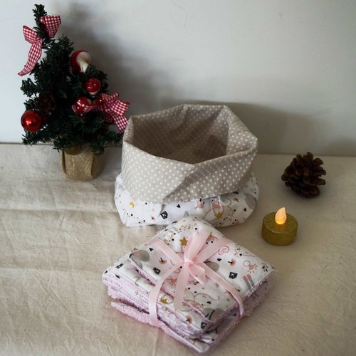 Lingettes démaquillantes avec panière assortie