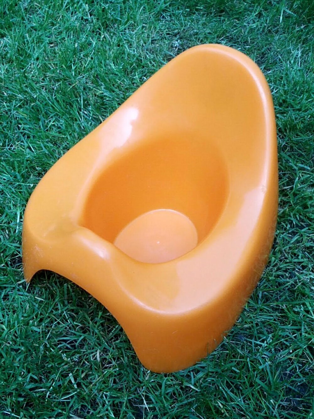 Pot pour bébé en plastique pour bébé orange vintage (année 70