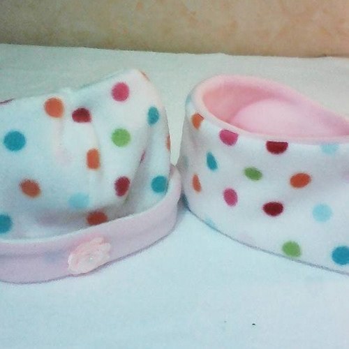 Ensemble bonnet et tour de cou maille polaire bébé