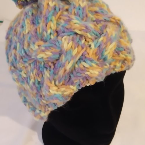 Bonnet bébé tricot multicolore