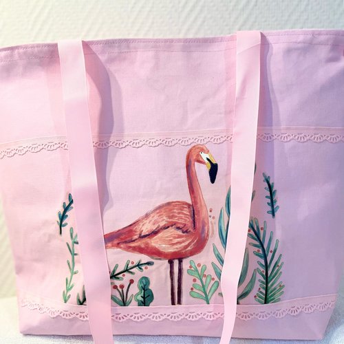 Sac femme modèle flamand rose