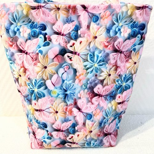 Petit sac cabas fleuri