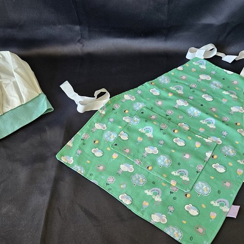 Ensemble tablier et toque de cuisine