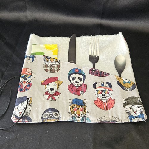 Lunch box - range couverts en tissu