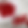 45 perles coeurs rouges acrylique 10 mm