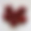 1 perle céramique coeur rouge grenat 15 mm