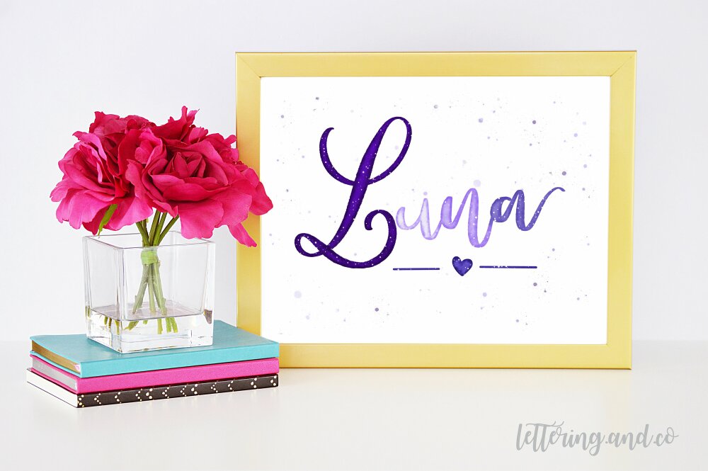 Prenom Personnalise Lettering Calligraphie Tableau Enfant Bebe Un Grand Marche