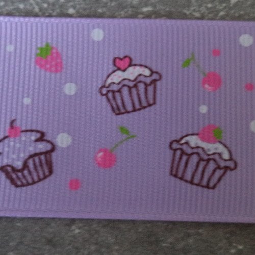 Ruban gros grain mauve avec des cupckaes