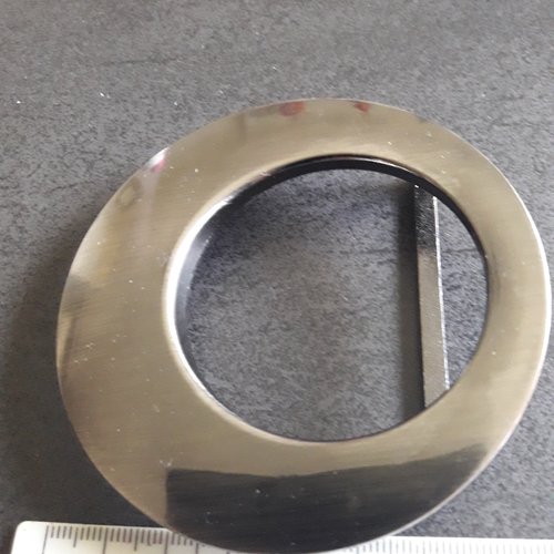 Boucle de ceinture ronde en métal rhodié