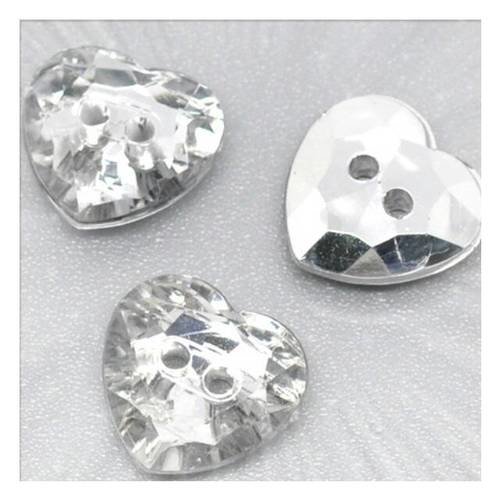 Boutons strass coeur