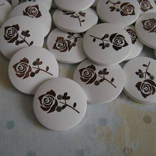 Boutons motifs roses