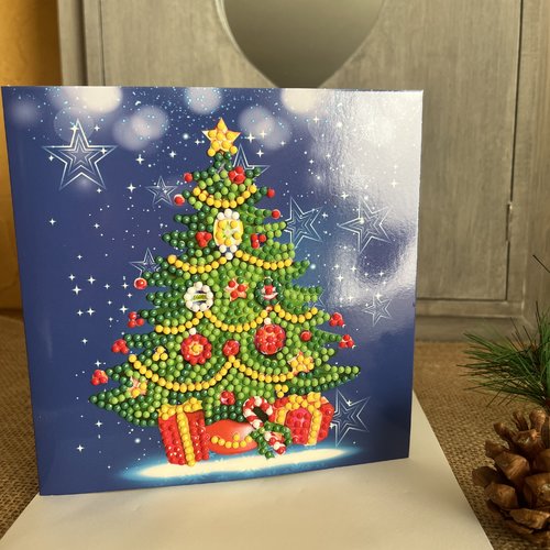 Carte postale " sapin de noël " et son enveloppe
