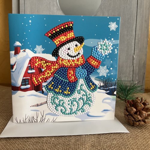 Carte postale " bonhomme de neige " et son enveloppe