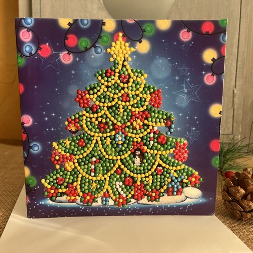 Carte postale " sapin de noël " et son enveloppe