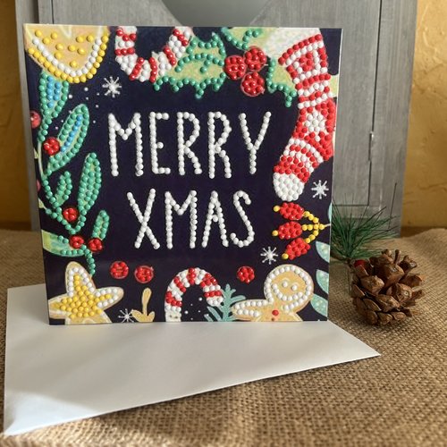 Carte postale " merry chrismas" et son enveloppe