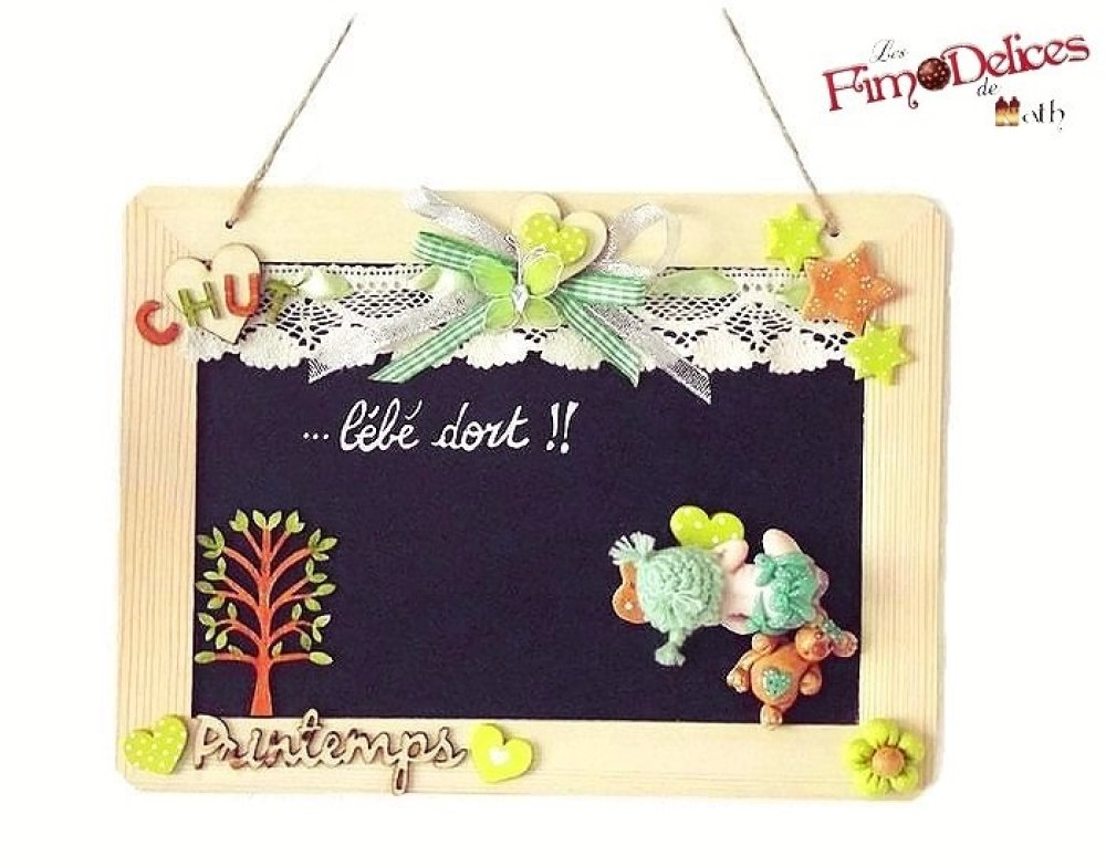 Plaque De Porte Chut Bebe Dort Plaque De Porte Prenom Bebe Personnalise Cadre Naissance Deco Fimo Ardoise Murale Personnalisee Un Grand Marche