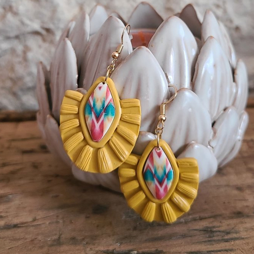 Boucle d'oreille soleil inca "bohème"
