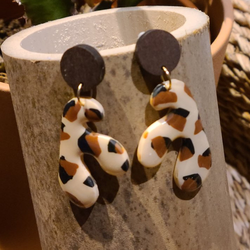 Boucle d'oreille coralia "léopard"