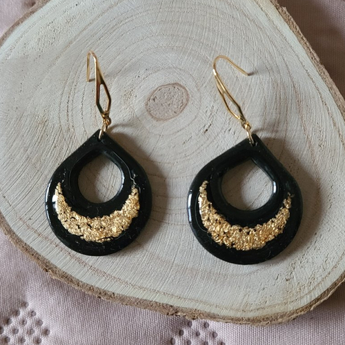 Boucle d'oreille luna "eclat doré"