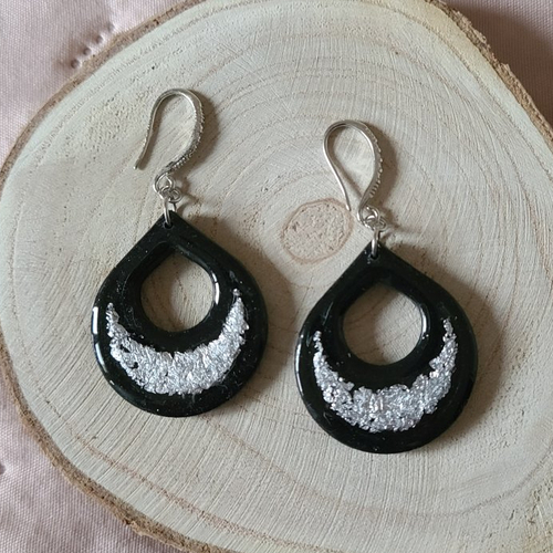 Boucle d'oreille luna "lueur d'argent"