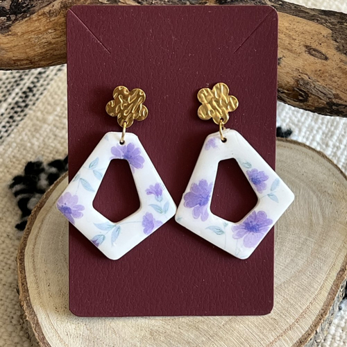 Boucle d’oreille prism "orchidée"