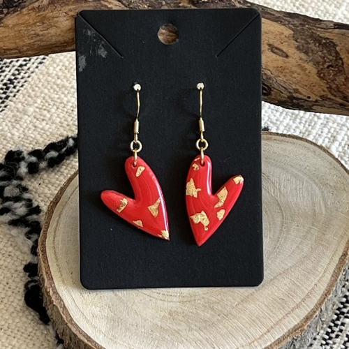 Boucle d'oreille coeur "piment"