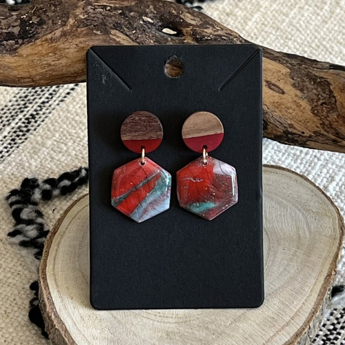 Boucle d'oreille hex "ruby"
