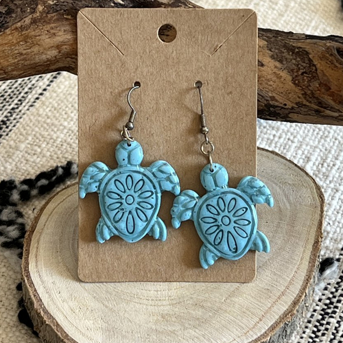 Boucle d'oreille tortue "totem"