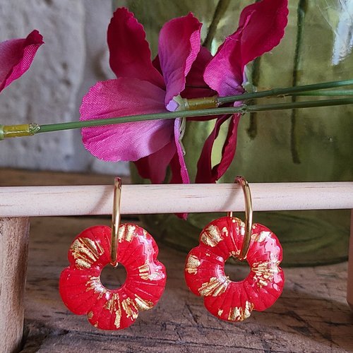 Boucle d' oreille eclat carmine