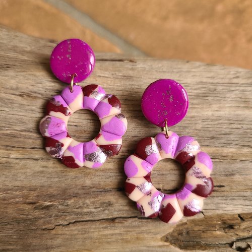 Boucles d' oreille prisme floral