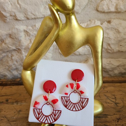 Boucles d'oreille rouge solstice
