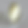 Bague ronde cabochon en pierre oeil de chat couleur jaune sur monture en laiton argenté