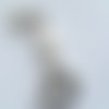 Bijou de sac/porte clef/ porte photo en verre et cabochon en pierre oeil de chat blanc 