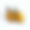 Boucles d'oreilles rétro cabochon en pierre de quartz jaune d'or, attaches dormeuses en laiton couleur bronze