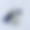 Bola de grossesse en argent plaqué, boule blanche, étoile émaillée et pompon bleu marine