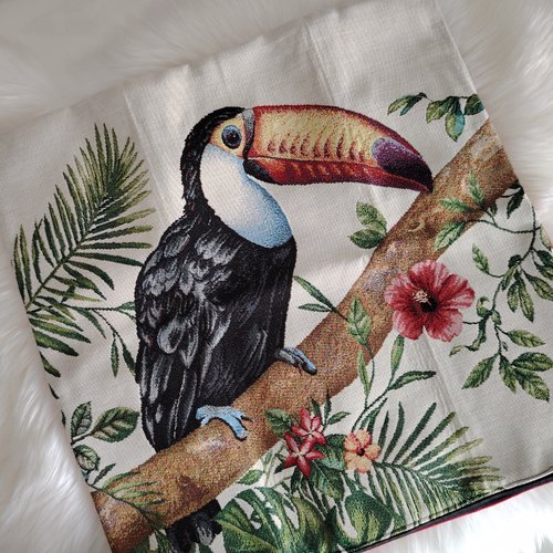 Housse de coussin "toucan"