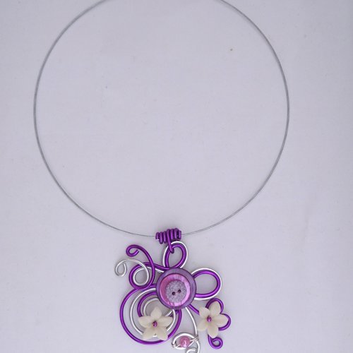 Lot De 4 Boutons Bijoux Fleur Anémone Mauve - Neuf - Fabriqué En Italie - Pour Robe Ou Vêtement